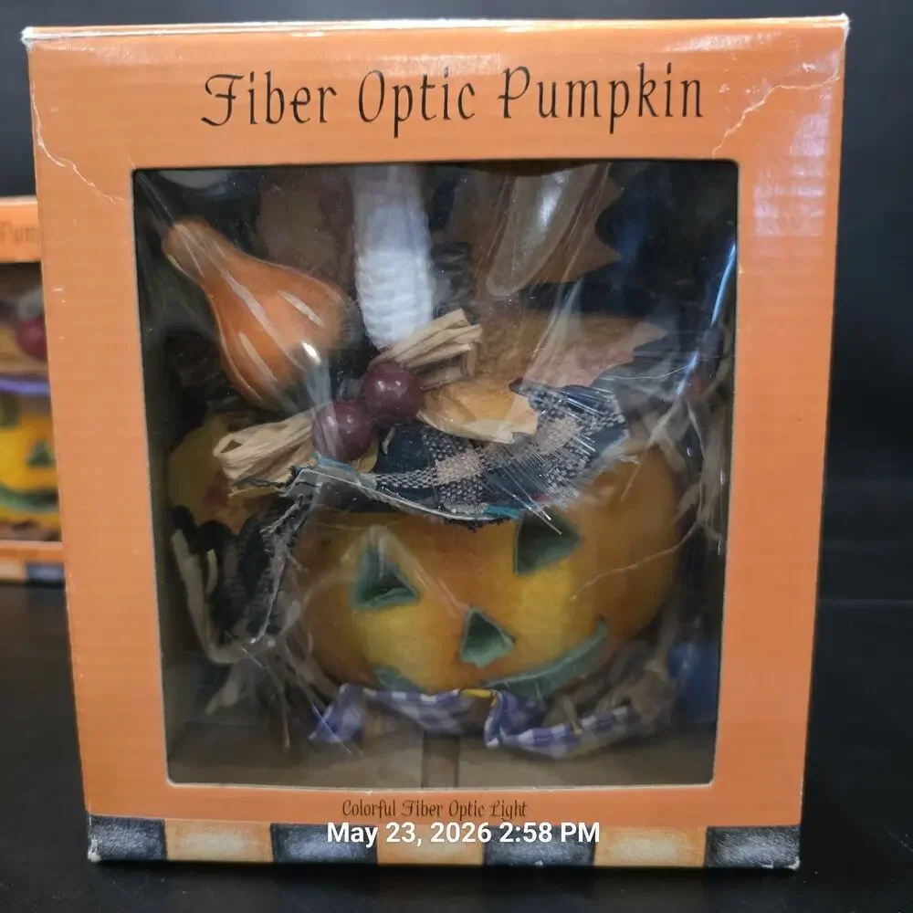3pc Fiber Optic Halloween Pumpkin Black Cat 8